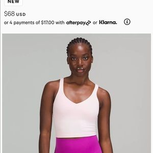 Lululemon Align Top Strawberry Milkshake baby pink